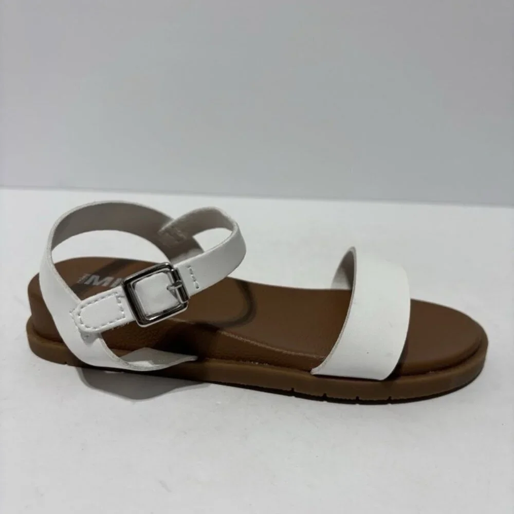 Mia Little Kids’ White Ankle Strap Sandals, Girls’ Size 12 M